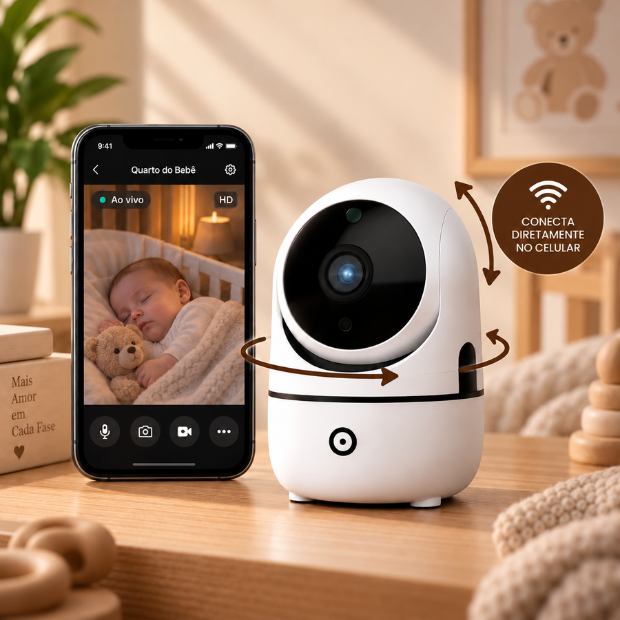 Babá Eletrônica Wi-Fi com Câmera para Bebê